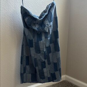 Wild Fable Strapless Patchwork Denim Dress